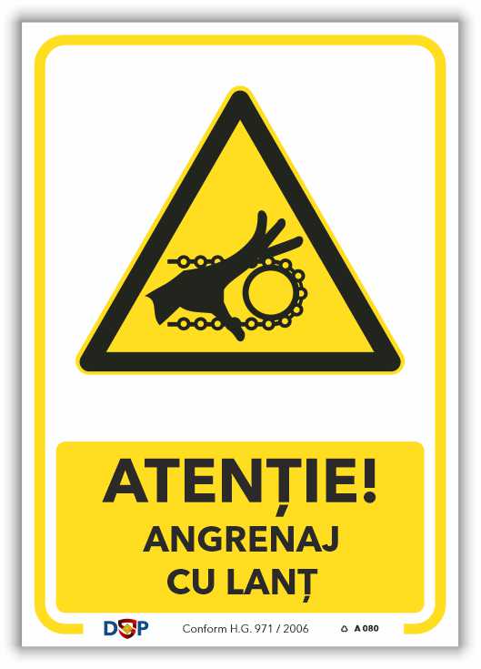 A080 ATENTIE ANGRENAJ CU LANT