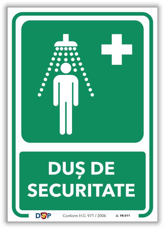Indicator DUȘ DE DUȘ DE SECURITATE SERVICIU PA